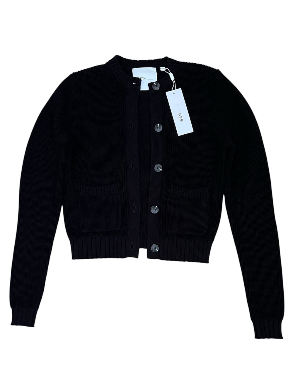 NWT 💯 525 AMERICA Palmer Knit Cardigan Sweater Black XS - Picture 3 of 11